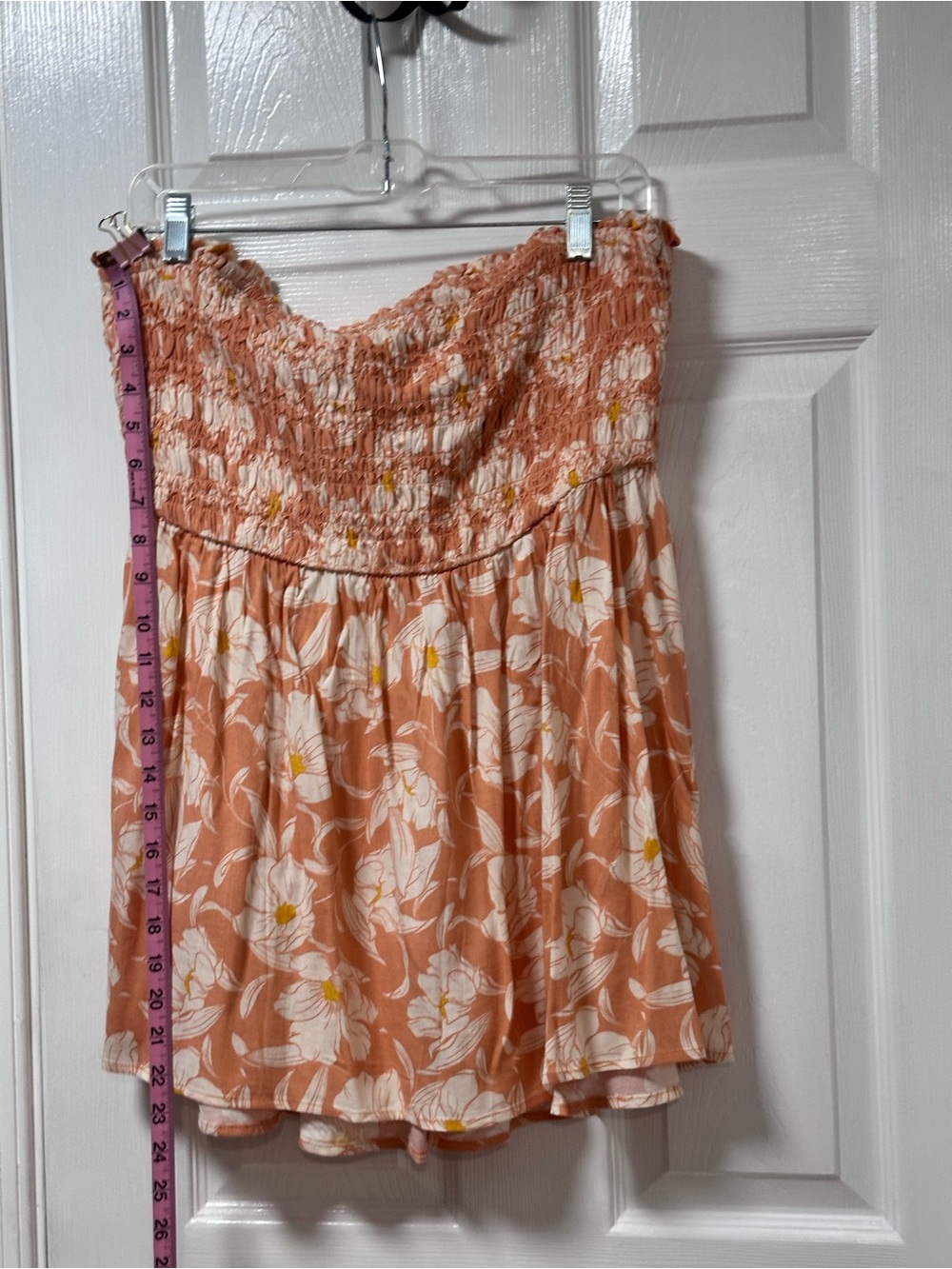 torrid Peach Floral Smocked Tube Top